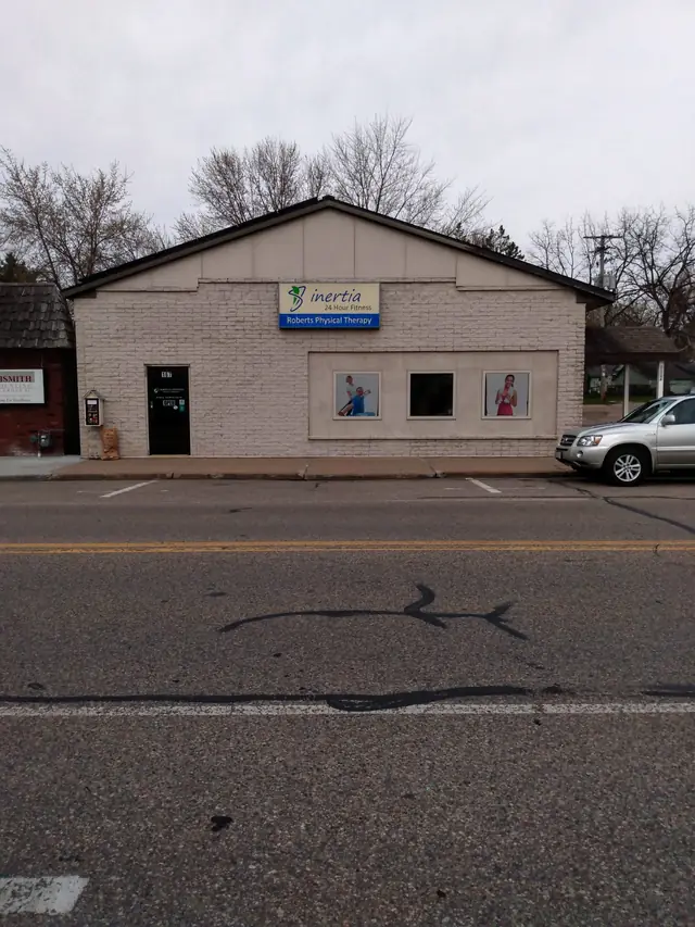 The Main Street storefront in Amherst with the Roberts Physical Therapy sign above the door